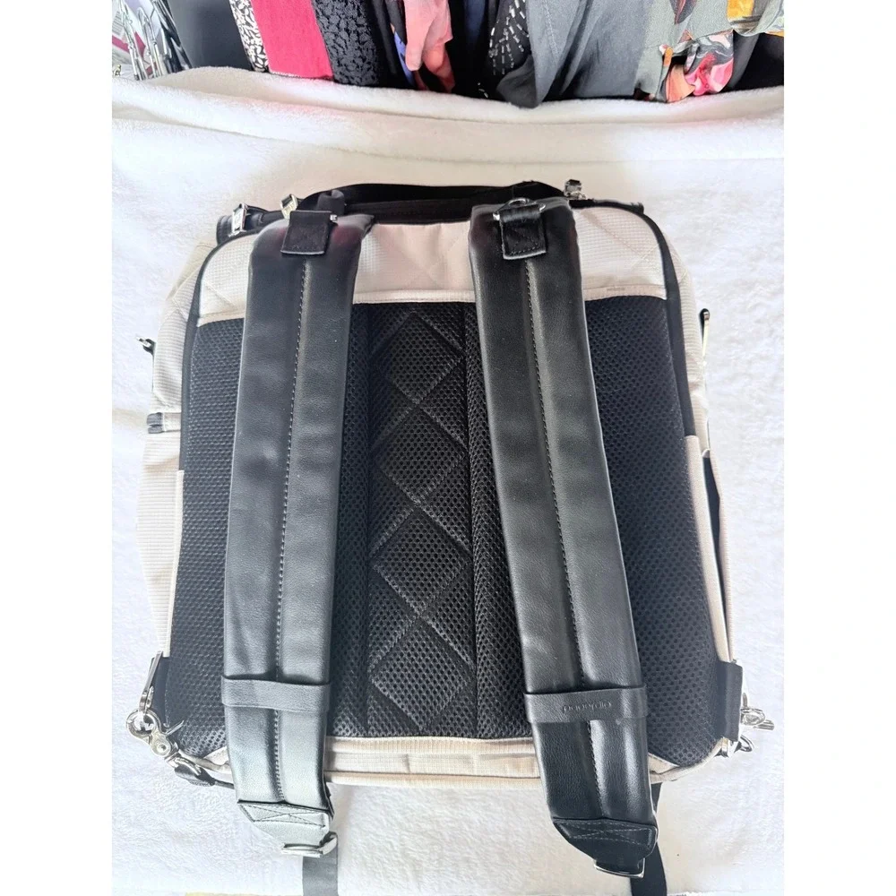 Paperclip Willow‎ Diaper Bag Backpack Cream Black Quilted with Changing Station